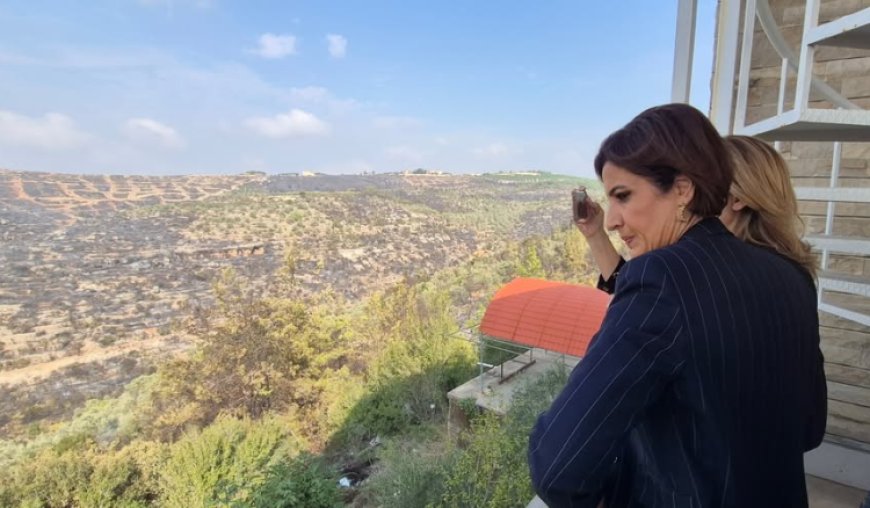 وزيرة البيئة تفقدت مواقع الحرائق في داريا والمطلة والجليلية وتلة حصروت