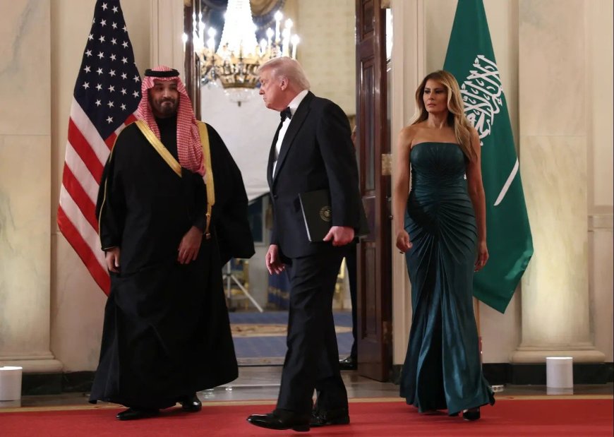 ميلانيا ترامب ترتدي إيلي صعب في لقاء ترامب وبن سلمان…