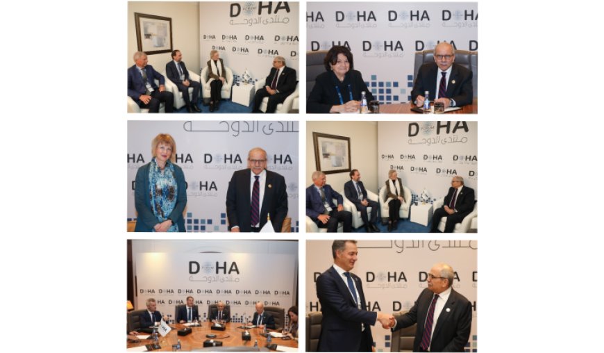 سلام يعقد سلسلة اجتماعات مع منظمات دولية ووكالات تابعة للأمم المتحدة على هامش منتدى الدوحة