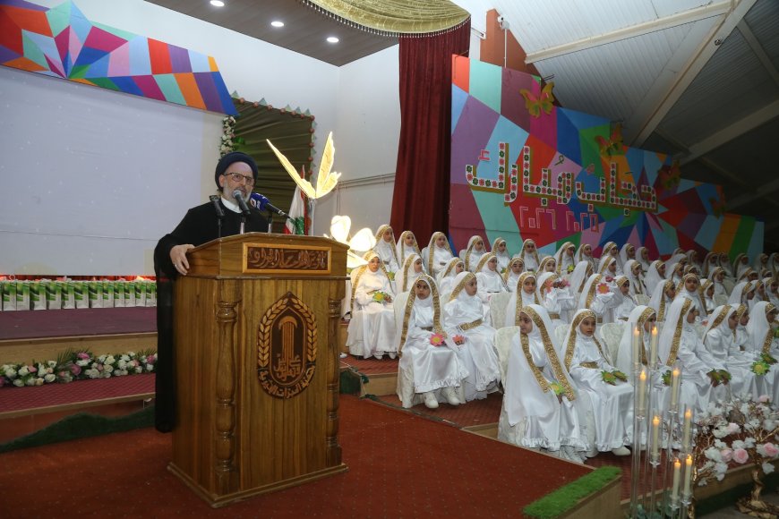  في حفل تكليف زهرات ثانوية الجواد(ع) في البقاع..  العلامة فضل الله: قتلتنا العصبيات فتعالوا للتواصل والحوار