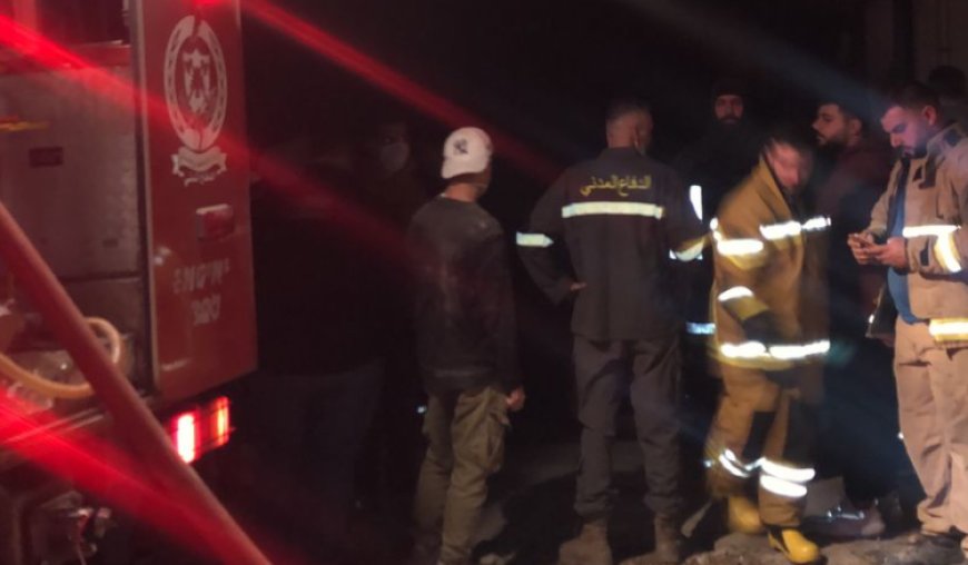 إهماد حريق داخل معمل في غزير