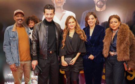 نيللي كريم وشريف سلامة يحتفلان ب «جوازة ولا جنازة»