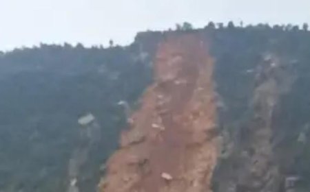 بسبب غزارة الأمطار.. إنهار الجبل