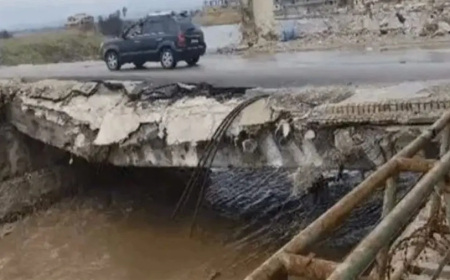 انهيار جديد في جسر العريضة الحدودي المتضرّر منذ العاصفة الماضية