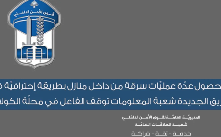 شعبة المعلومات توقف منفّذ عمليات سرقة منازل احترافية في محلة الكولا