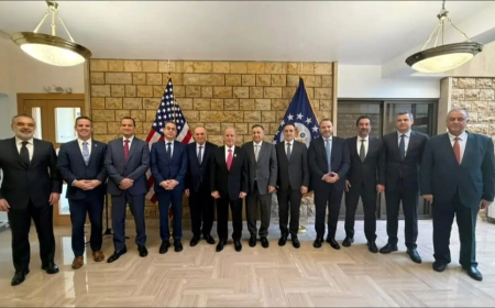 فريد البستاني لبى وأعضاء لجنة الإقتصاد دعوة السفير الأميركي الى فطور تكريمي لجاك ماكغي