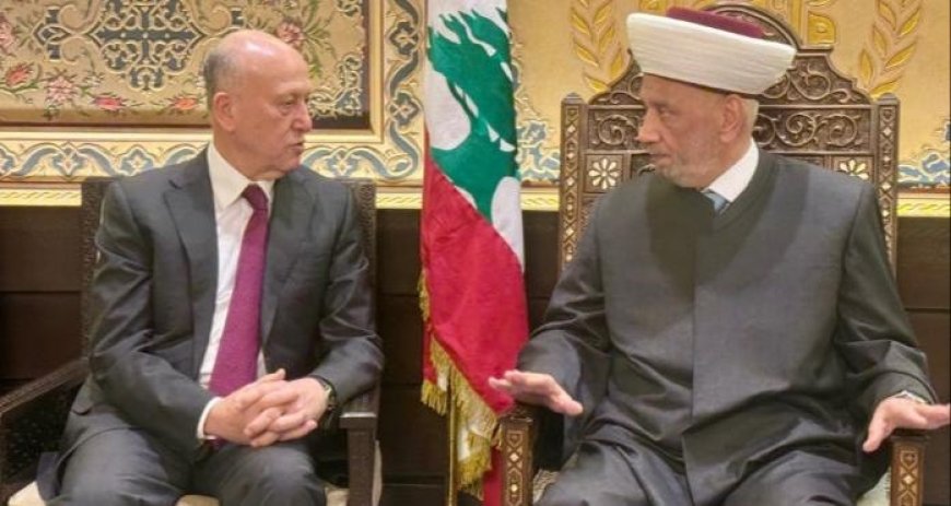 سلسلة لقاءات للمفتي دريان.. ريفي: اي خيار غير الدولة سيؤدي الى المهالك