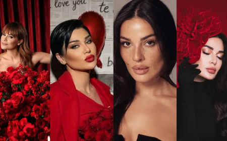 الأحمر والأسود يتصدران المشهد… هكذا احتفلت النجمات العربيات بعيد الحب