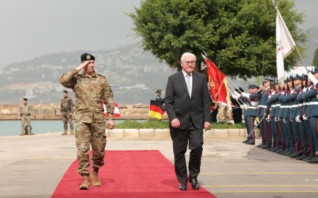 الرئيس الألماني يزور قاعدة جونية.. وكلمة لقائد الجيش