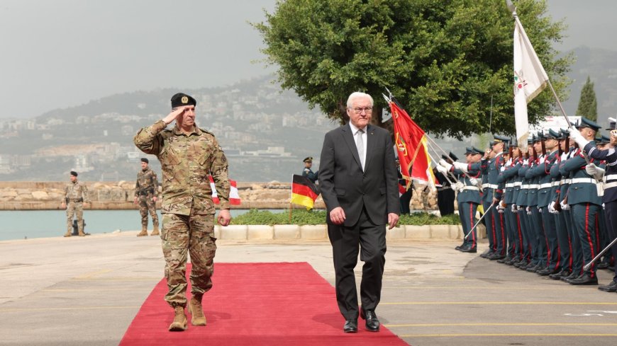 الرئيس الألماني يزور قاعدة جونية.. وكلمة لقائد الجيش