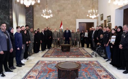 لاوندس وعائلات الشهداء العسكريين في قصر بعبدا