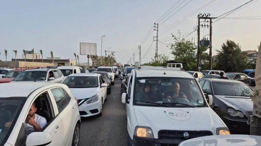 العودة الى الجنوب.. أرتال السيارات في عدلون